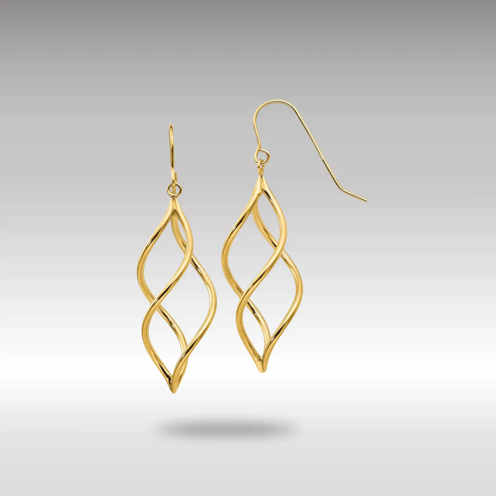 14K Gold Twisted Dangle Earrings Model-TL431