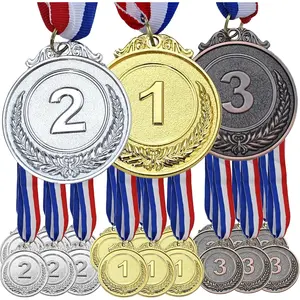 18 Award Medals - Ideal for Sports, Competitions, Parties, Spelling Bees & Olympics - 2 Inches - Comes in a Set of 18.Also Available in Gold, Silver and Bronze - Perfect Prizes for Winners