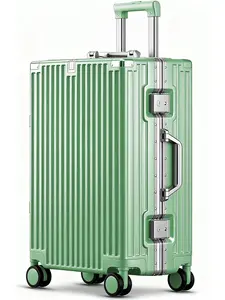 2026 New Luggage Suitcase, Aluminum Frame, USB Charging Port, Cup Holder, Customs Password Lock, 20 Inch Travel Bag