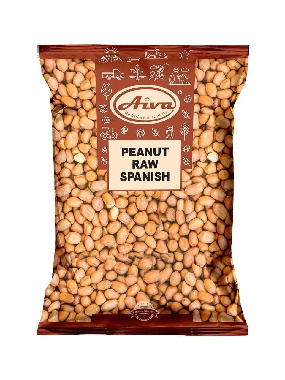 Aiva Raw Spanish Peanuts (5 LB) Bulk – Whole Unsalted Peanuts for Snacking, Cooking, and Baking | Product of USA | Spanish Premium Grade