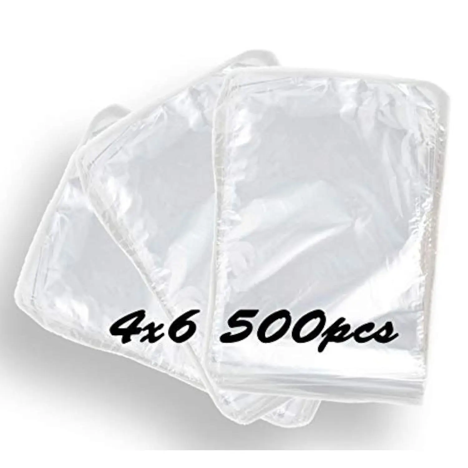 500 count set Polyolefin Heat Shrink Wrap Bags /odorless  bath bomb shrink wrap or soap packaging wrapping, bottle sealer, arts, crafts, homemaking or other small items (4"x 6")
