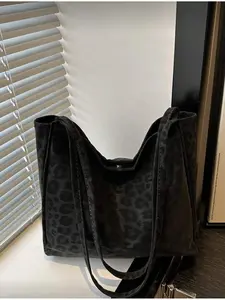 2026 New Fashion Versatile Large Capacity Vintage Leopard Print Tote Bag Women's Commuter Shoulder Bag Casual Commuter Bag