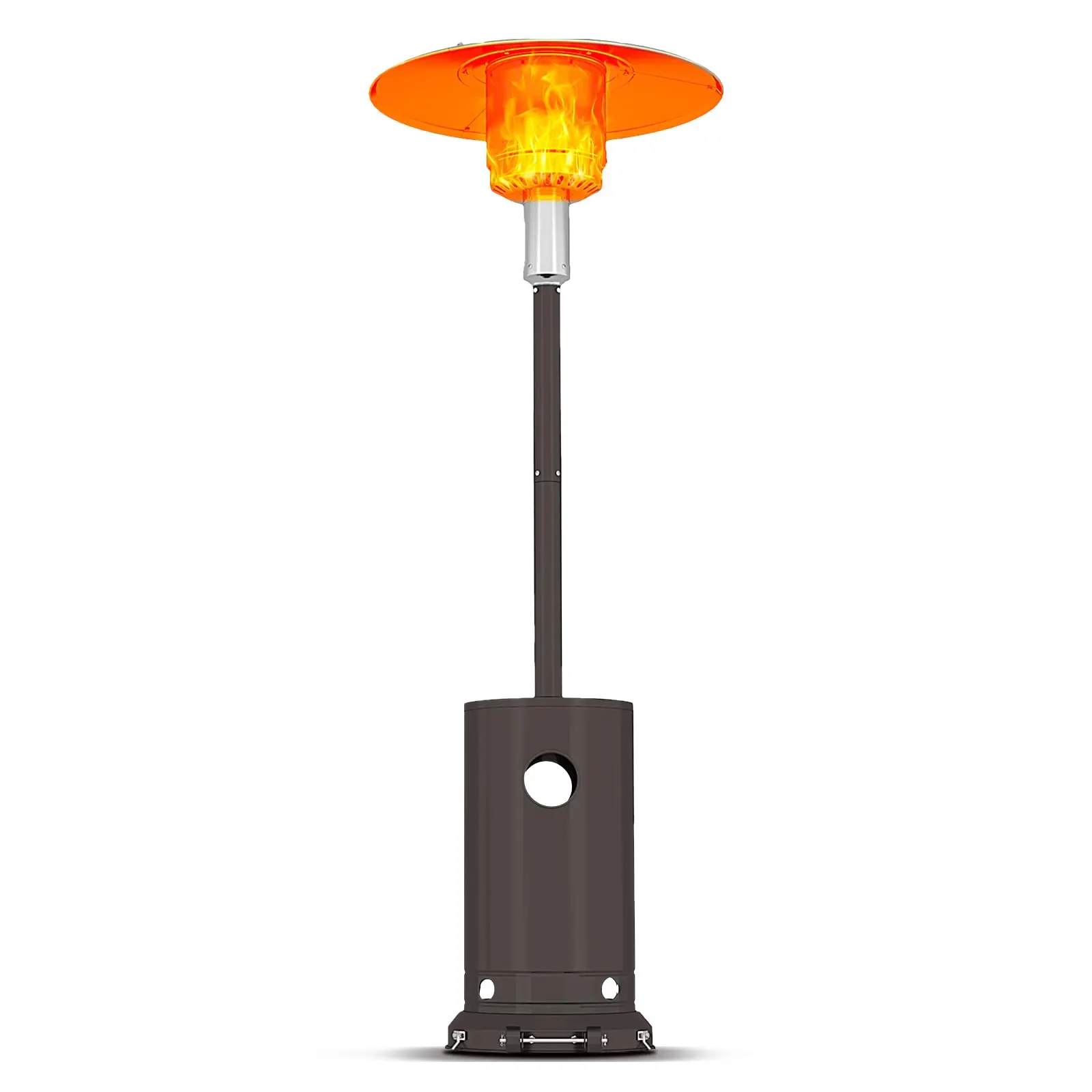 48,000 BTU Bronze Patio Heater - 87" Stainless Steel Outdoor Propane Heater with Wheels, Adjustable Flame & Safety Shutoff for Backyard, Pool, Garden