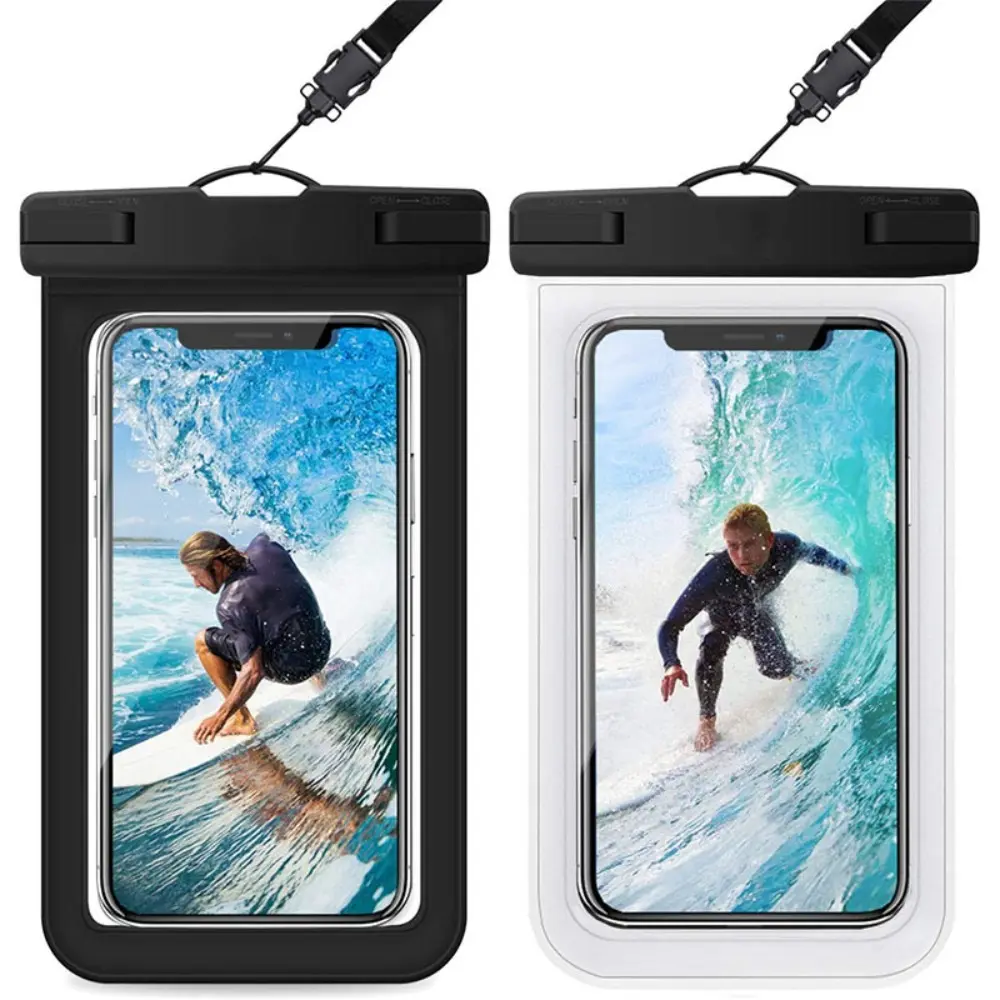 2-Pack PVC mobile phone waterproof bag, touch screen universal outdoor swimming diving rafting waterproof cover