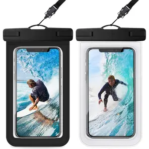 2-Pack PVC mobile phone waterproof bag, touch screen universal outdoor swimming diving rafting waterproof cover