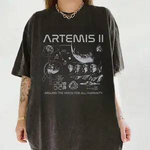 Artemis II Rocket Launch Shirt, Artemis 2 Mission Shirt, Space Exploration Apparel, Around The Moon and Back 2026 T-Shirt