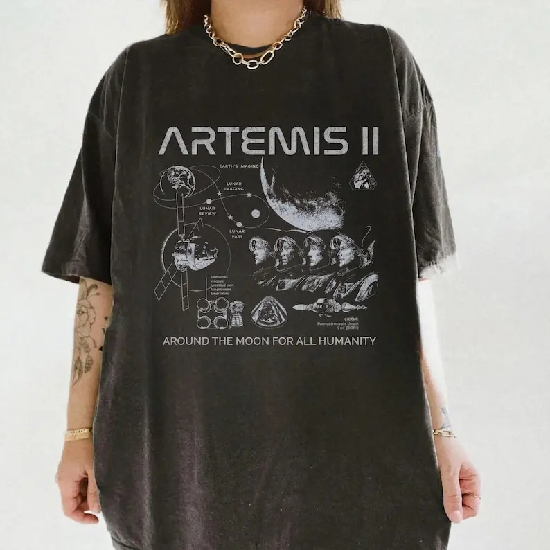 Artemis II Rocket Launch Shirt, Artemis 2 Mission Shirt, Space Exploration Apparel, Around The Moon and Back 2026 T-Shirt