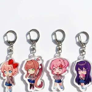 4 Ops Doki Doki Literature Club Acrylic Keychain, Monika Natsuki Yuri Sayori Bag Charm