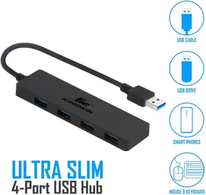 USB Hub 4 Port USB 3.0 Data Hub for Mobile SSD, Macbook, Mac Pro