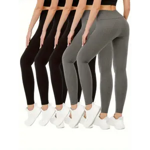 5 Pack Super Soft Leggings for Women - High Waisted Tummy Control No See Through Workout Yoga Running Pants Made from Breathable Fabric Suitable Yoga, Running, and Workouts Perfect Gift Fitness Enthusiasts