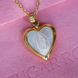 Virgencita Heart Lock Necklace