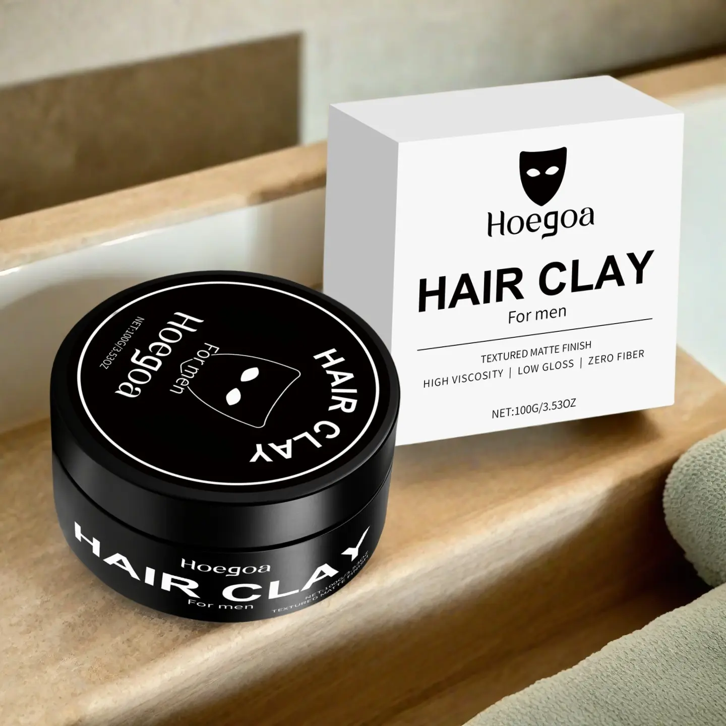 Men's Styling Hair Clay, Texturizing Product, Natural Voluminous Look, Smooth Shine, Long-Lasting Hold, Matte Finish, Perfect for Everyday Use, Hair Styling Products, Matte Texture
