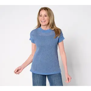 Susan Graver Summer Shine Short Sleeve Sweater