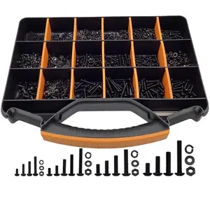 3000 count Metric Screw Assortment, M2 M3 M4 M5 Screw Assortment, Metric Machine Screws Kit, Hex Button  Cap Screws and Nuts & Washers Kit, Screw & Bolt Assortment Sets, Grade 10.9 Black Alloy Steel