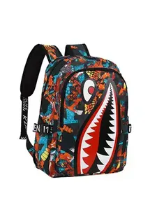 Spider-Man X Shark Mouth Backpack, Trendy Comic Style Student Bag, Large Capacity Casual Travel Backpack, All Seasons Use