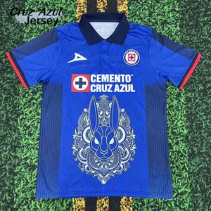 Mexico League  Cruz Azul Home Blue Short Sleeve Top Football Jerseys LIGAMX Fan Edition