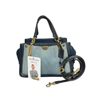 Pre-owned coach Leather Crossbody Bags Dreamer 21 Denim Two Tone Mini 2 Way Crossbody Bag