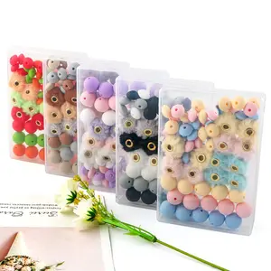 Mixed Color Plush Ball Beads Set, 57pcs/box Round Beads, DIY Jewelry Making Supplies for Necklace Earrings Bracelet Making, Jewelry Making Kit, Handmade Crafts, Jewelry Making Tools, Diy Jewelry Decoration