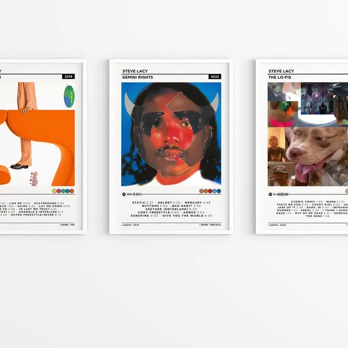 Steve Lacy - Gemini Rights, Apollo XXl, The Lo-fis Set Of 3 Album PosterMusic GiftsMusic Wall ArtAlbum Cover Poster #150