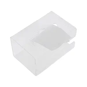 Unique Bargains 1 Pc Vertical Lines Tissue Box Cover for Bedroom Table Clear