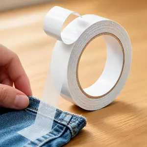 Hem Tape for Pants, 1In X 40FT Double Sided Fabric Tape Heavy Duty, Stitch Witchery Hemming Tape for Curtains, No Sewing Ironing Hem Tape for Curtains, Dress, Jeans, Clothing, Rug, Carpet, Arts