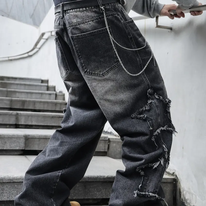Four-Season Washed Vintage Loose Straight Leg Pants Jeans Y2K Street Style Denim Streetwear Jeans, Perfect Gift for Husband and Boyfriend Baggy Jeans Streetwear