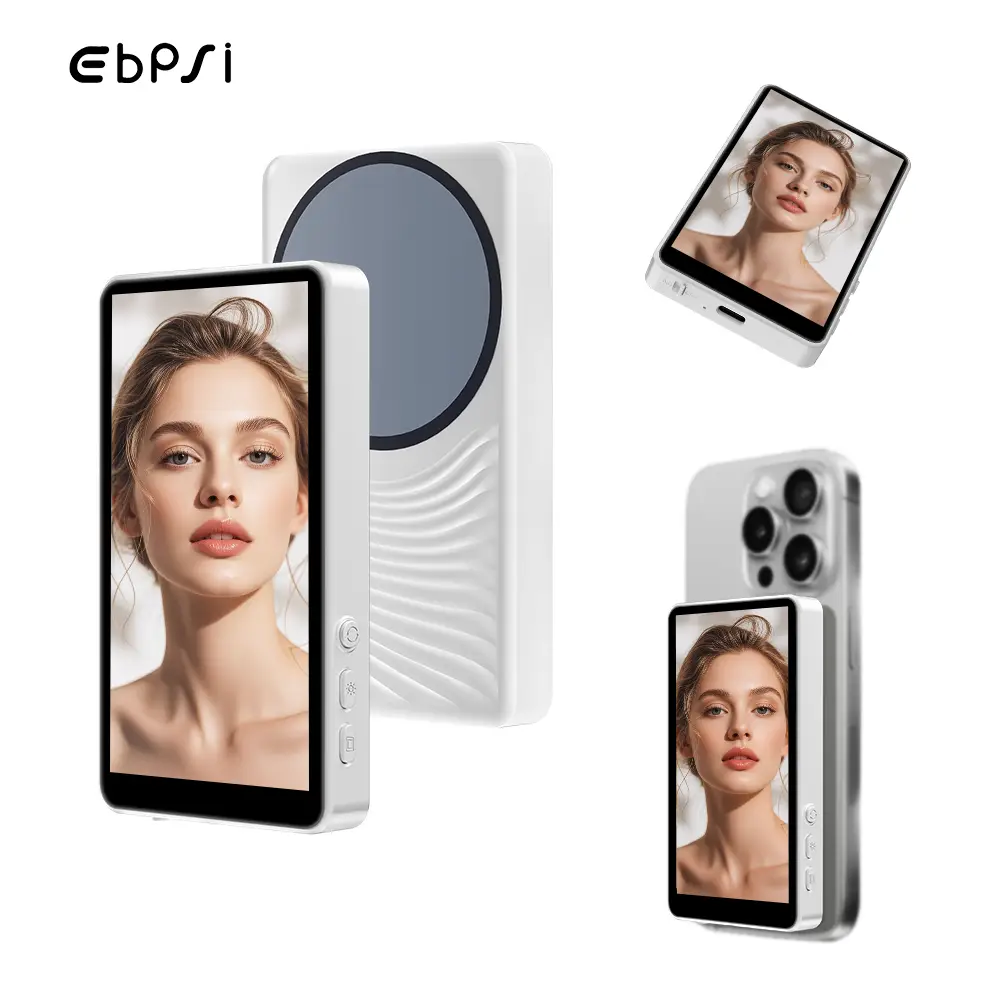 EBPSI Magnetic Vlog Live Stream Screen Portable Selfie Monitor Screen 1080P Rear Camera Selfie Monitor for Vlog Live Stream Recording