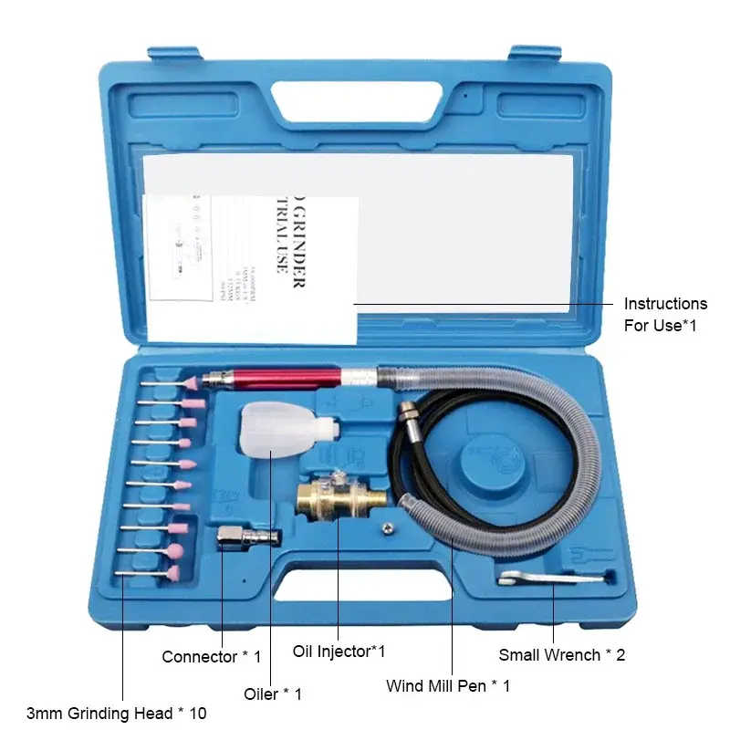 High-Speed Air Micro Die Grinder Kits Mini Pencil Polishing Engraving Wood Jewelry Polishing Grinding Cutting Pneumatic Tools Grinding Machine Tool Box