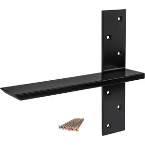 Free  T Shelf Bracket, Solid Heavy Duty Steel  Wall  Granite Countertop Support Floating Bracket Hardware, Universal ,1 Count,12 Inch , DIY Projects , Screws Included