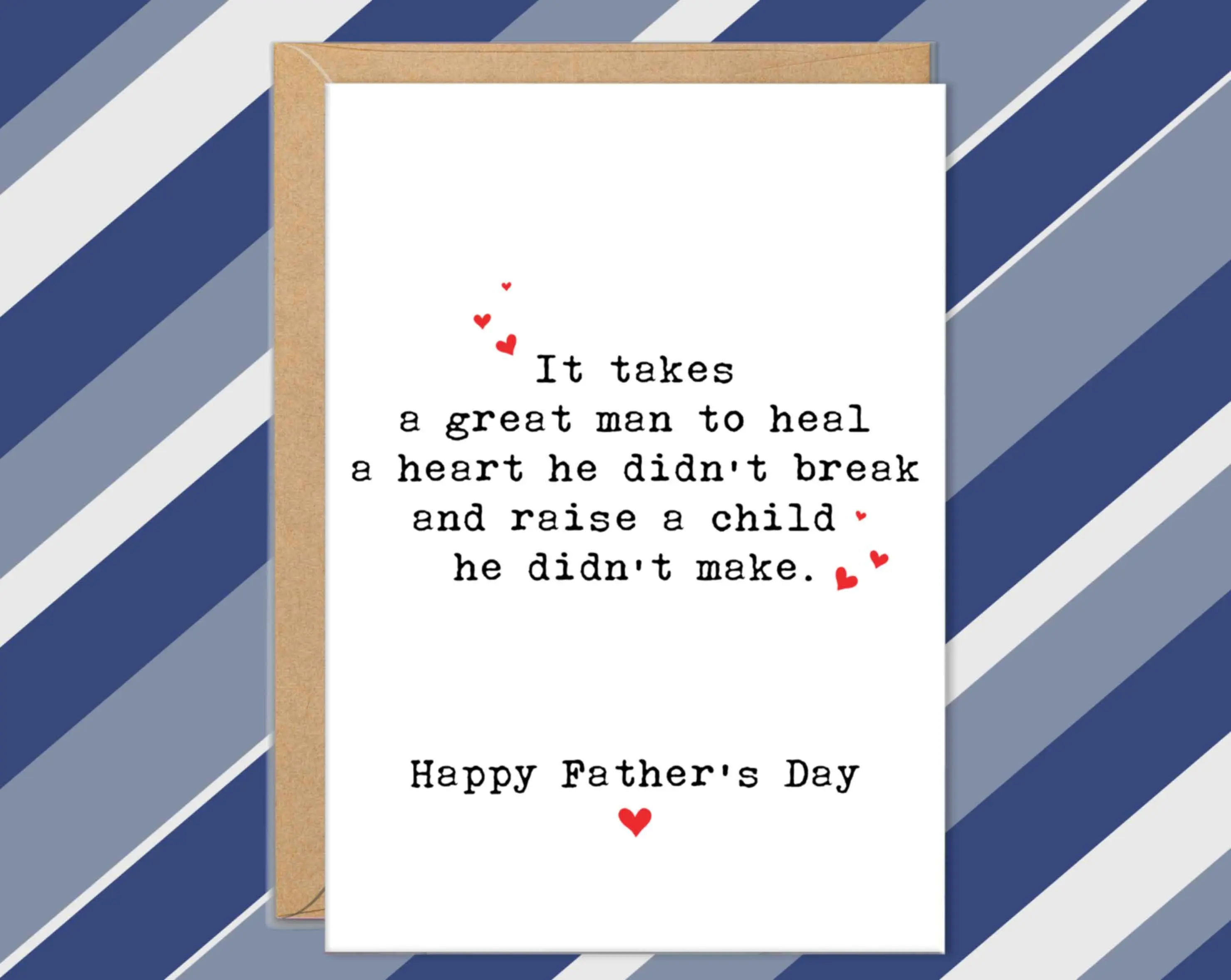 Father's Day Cards for Stepdad, Second Husband, Fathers day Gifts From Wife, Best Step Dad Card,  Stepdad Gift From Stepson, Stepdaughter | Gift Card with Envelope