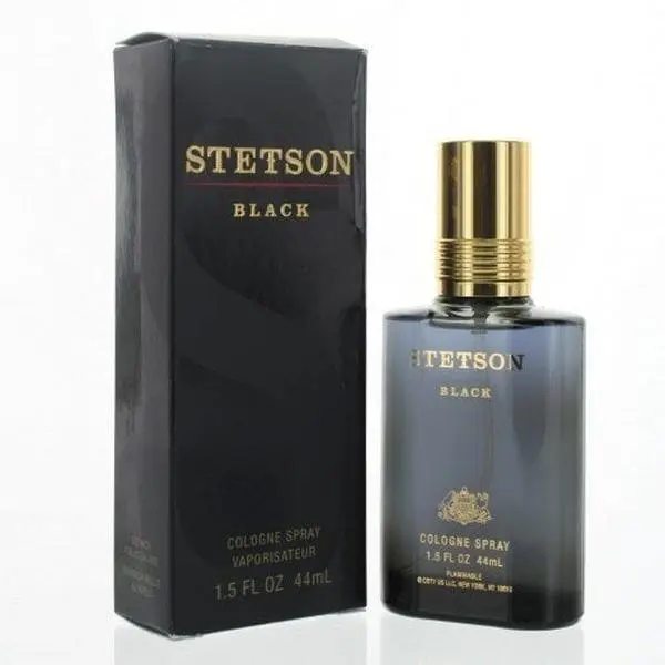 Coty Stetson Black Cologne Spray, Long-Lasting Unisex Fragrance with a Cooling Effect, Versatile Grooming Scent for Day or Night, 1.5 fl oz Bottle, Casual Wear, Instant Cooling And Refreshing Action, Special Evening Out, Versatile Grooming Spray, Freshnes