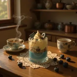 Blueberry Cobbler Candle - Cozy Fragrance Perfect for Gift Smells Amazing Decor Room Scent Long Lasting Sweet Inviting Aroma Decoration Scented Perfume - Ornaments