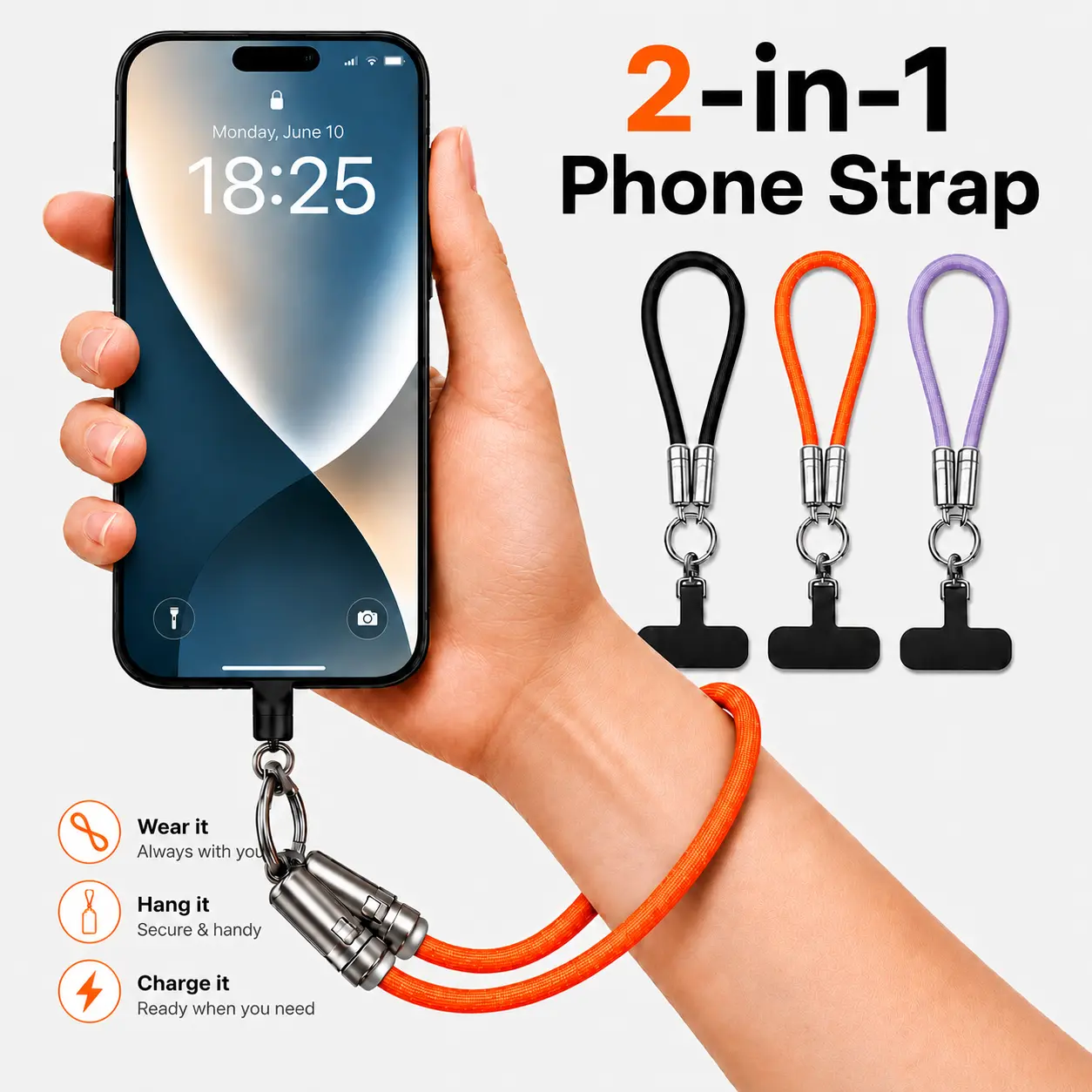 AISONK 240W Wired USB Type-C to Type-C Braided Cable - PD 3.1 2-in-1 Fast Charging Cord with Detachable Lanyard for Phone Cases, 480Mbps Data Sync, Travel-Friendly for Phone Users
