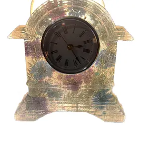 Antique Mantel Clock with Flowers and Fairy Lights - Perfect for Home Decor