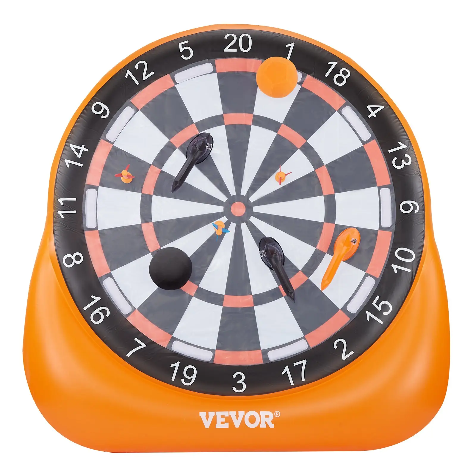 VEVOR Inflatable Soccer Dart Board, over 6 ft High Giant Soccer Dart Board with 4 Kick Balls 6 Darts 6 Axe & Air Pump, 3-Min Setup, Soccer Dart Game