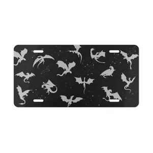 Mystical Dragon Aluminum License Plate | Fourth Wing Inspired Fantasy Art Vanity Tag