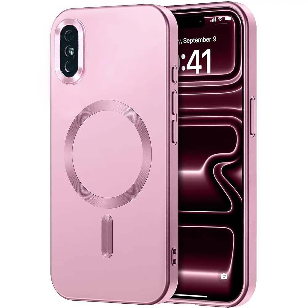 Magnetic for iPhone X XS XR XS MAX Cellphone Protective Case with Camera Lens Protector Slim Shockproof Bumper Metallic Lustre Accessories Stylish Cellphone Accessory