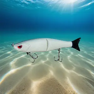 Multi-Jointed Metal Hinge Soft Tail Lure, Artificial Fishing Lure, Realistic S-Shape Swimming, Boat Fishing Shore Fishing Universal, Target Fish: Bass Trout Sea Bream Redfish