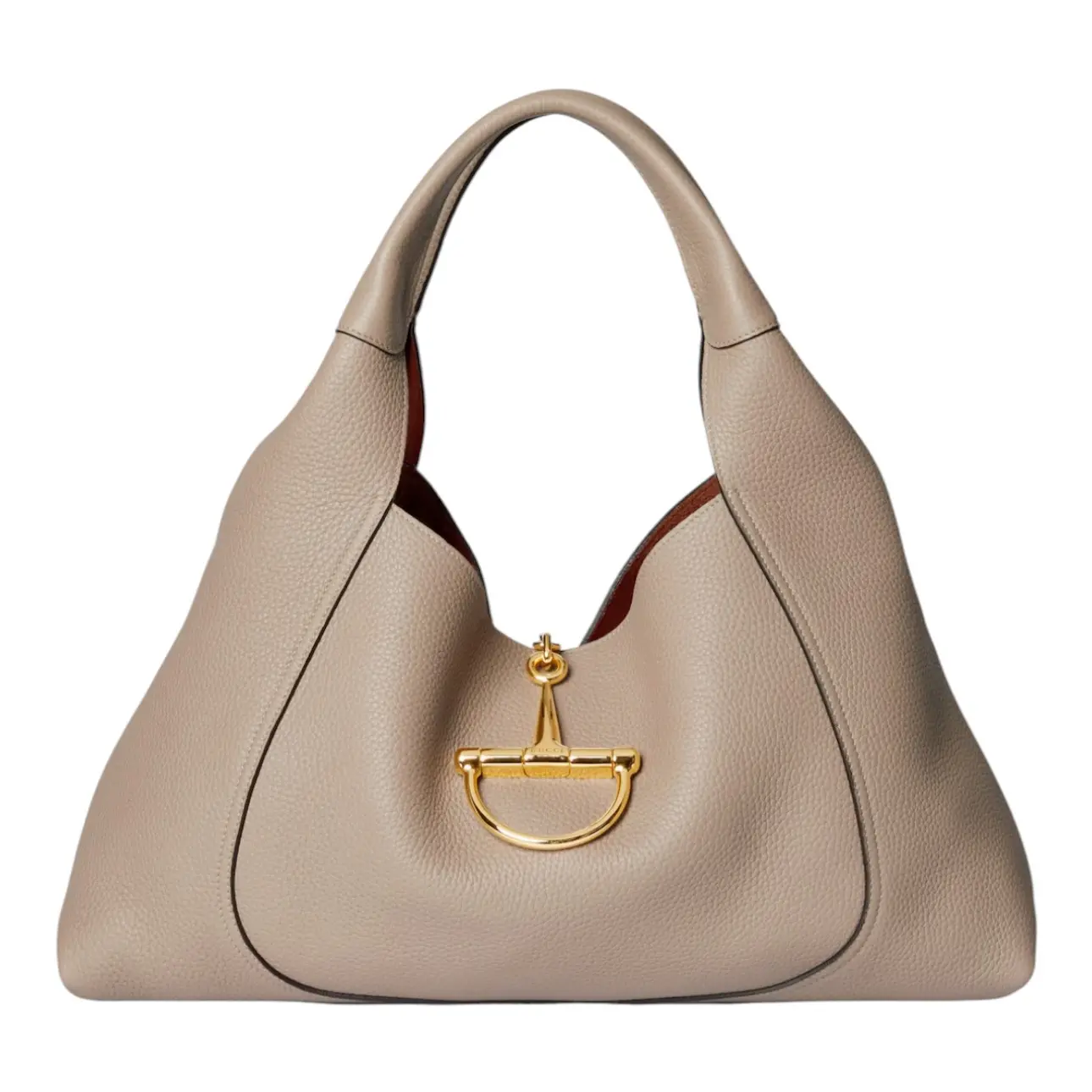 Pre-owned GUCCI Leather Shoulder Bags Softbit Maxi Shoulder Bag in Taupe