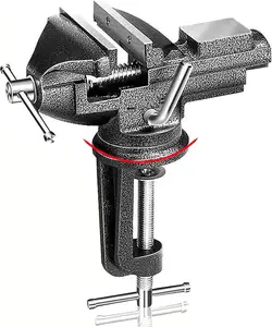 Table Vise 3 Inch, 360 Swivel Base Universal  Vise Portable Bench Clamp,Bench Vise For Workbench,Vise Clamp for Woodworking,  Creations, Metalworking,  Conduit, Drilling,