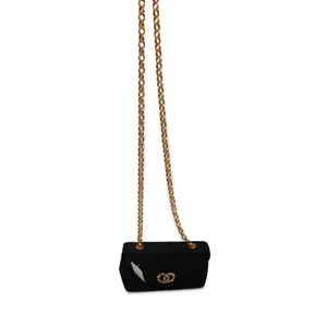 Pre-owned CHANEL Leather Shoulder Bags Chevron Velvet Bijoux Mini Flap Chain Shoulder Bag 1991 1994 2051600 (C2650)