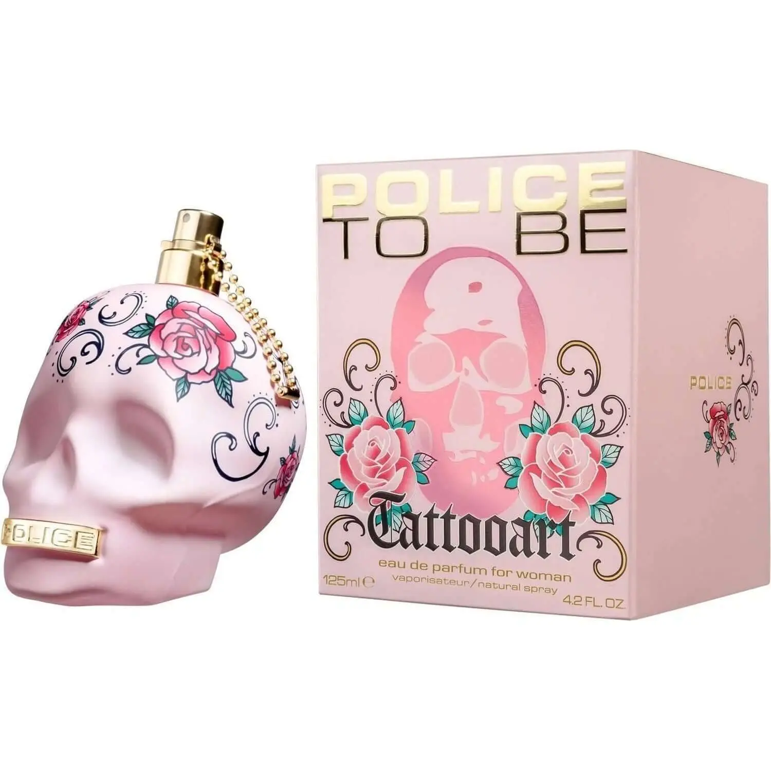 Police To Be Tattooart Women's EDP Perfume, 4.2oz Sweet Floral Jasmine Blend - Jasmine-Themed, Floral, Perfumed, Packaged Women's Fragrance (New Box Pack), Jasmine-Themed Women's Fragrance