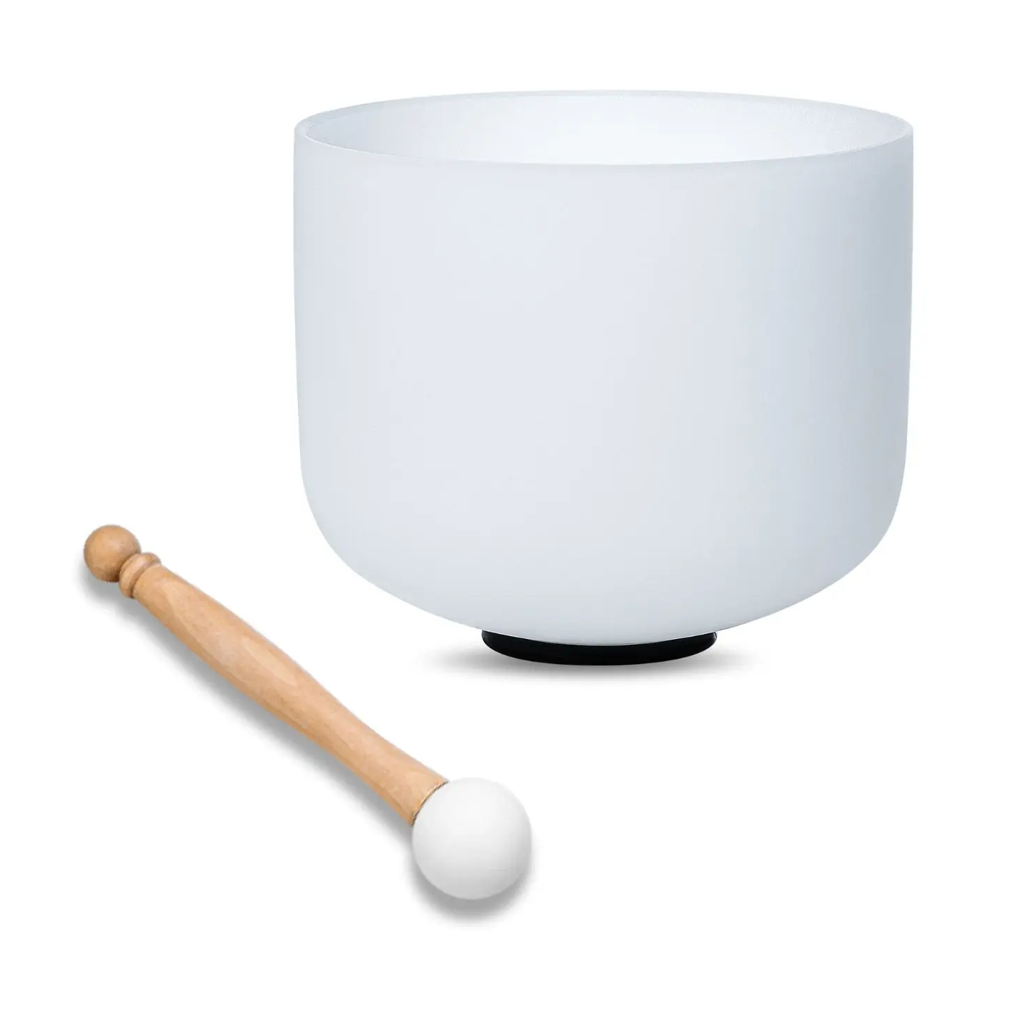 Quartz Crystal Singing Bowl 8 Inch White with Rubber Mallet & O-Ring for Sound Bath, Balance Chakra, Meditation, Yoga, Release Pressure