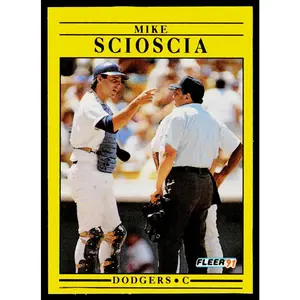 Mike Scioscia 1991 Fleer #219b Los Angeles Dodgers