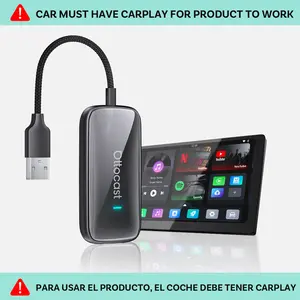 OTTOCAST Play2Video Ultra Wireless CarPlay Android Auto Adapter AI Box 4GB RAM 32GB ROM USB 128GB Offline Playback for Wired CarPlay Vehicles