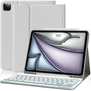 for iPad Air 13 Inch M2 2024 Case Keyboard, Keyboard Case for iPad Pro 12.9 inch 5/6th Gen Case with Pencil Holder -  Detachable Backlit Keyboard with Auto Sleep/Wake
