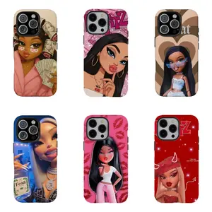 Bratz-themed phone case, a Y2K-style trendy and shockproof protective cover.for iPhone 16/15/14/13/12/11/17 ProMax Plus for Samsung phones, suitable for both men and women,  Perfect Gift for Women Men.A gift for the fans