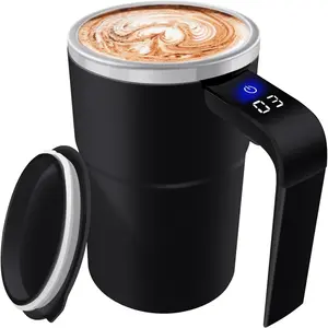 13 OZ Automatic Stirring Coffee Cup with Magnetic Capsule & Temperature Display Reusable USB Rechargeable Travel Mug for Coffee Beverages Hot Cocoa