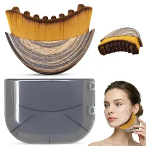 Lymphatic Contour Face Brush, Dry Brushing Face Massager for Drainage, Chin and Jawline Sculpting, Ergonomic Design,Puffiness Reduction -Lift,Sculpt & Depuff for Glowing Skin Boost Product Absorption