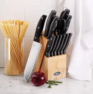 Oster 14-Piece Knife Set with Block - Kitchen Essential for Versatile Cooking and Drying